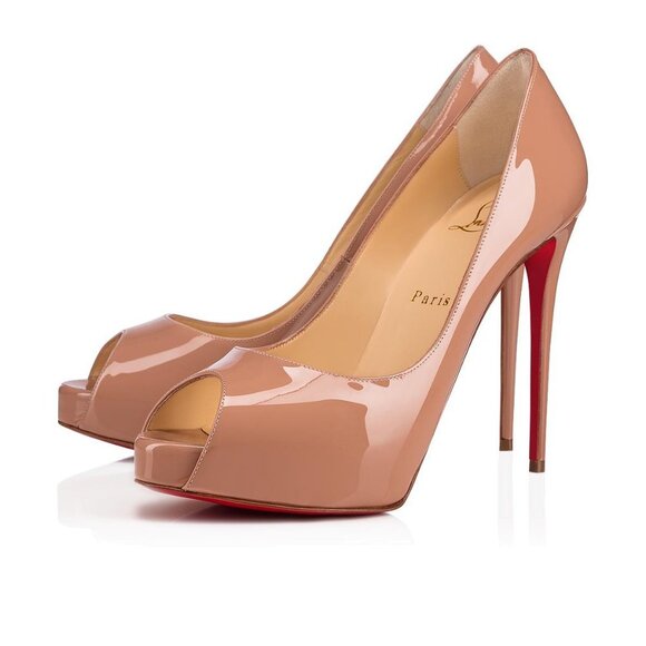 CHRISTIAN LOUBOUTIN Nude Peep Patent New Very Prive Pumps Shoes Heels 120mm - Picture 8 of 16